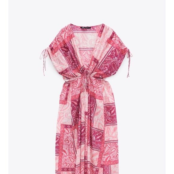 Zara Patchwork Print Dress New - Picture 8 of 11